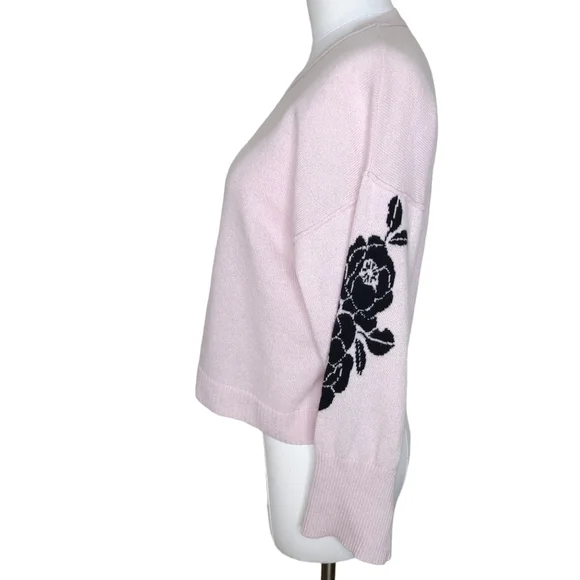 Autumn Cashmere Floral Sleeve Crew Boxy Crop Sweater XS - Picture 4 of 12